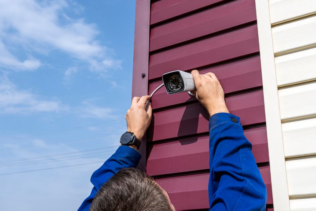 security subcontractor installing cctv