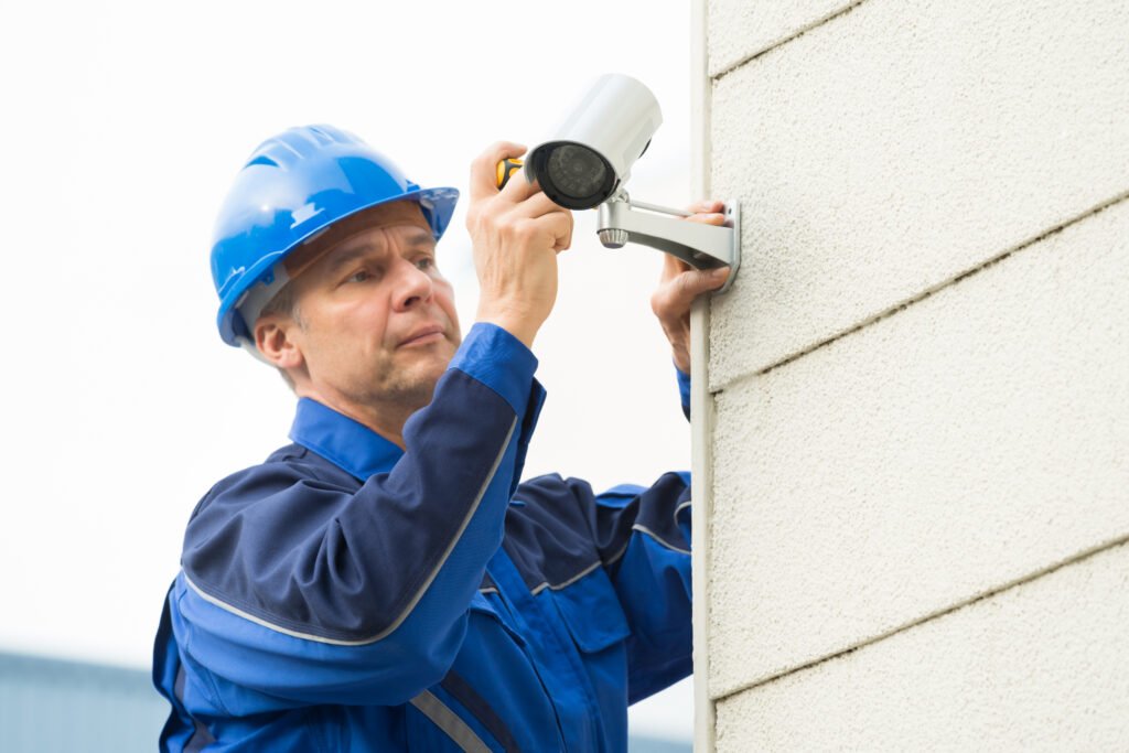 CCTV Subcontractor Job Installing a Camera