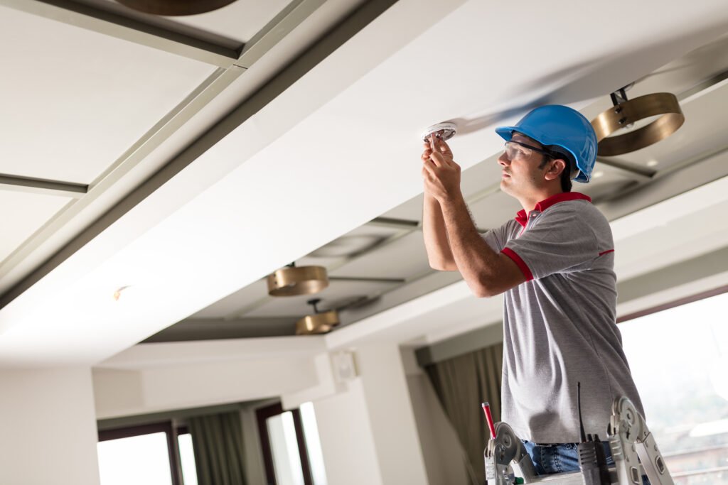 Sub contractor job installing fire alarm
