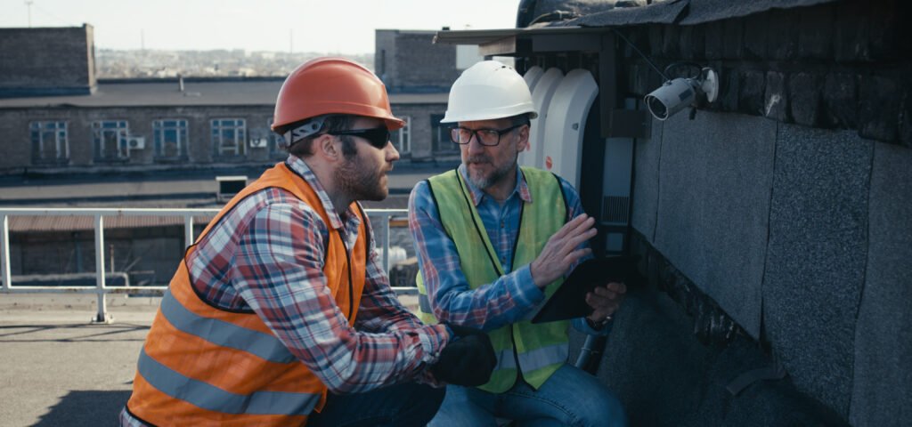 CCTV Engineers in discussion